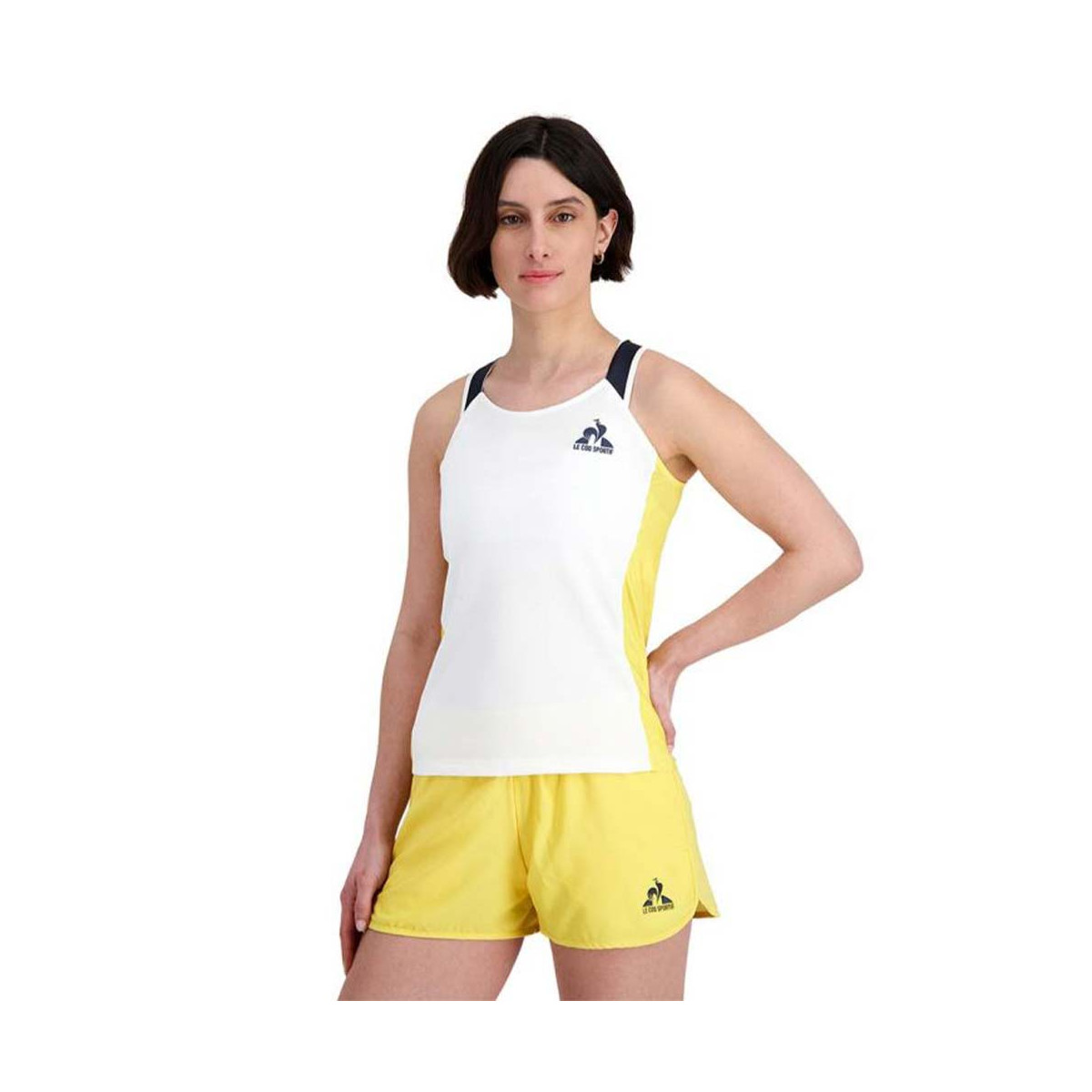 Débardeur Le Coq Sportif Yannick Noah Paris Blanc / Jaune
