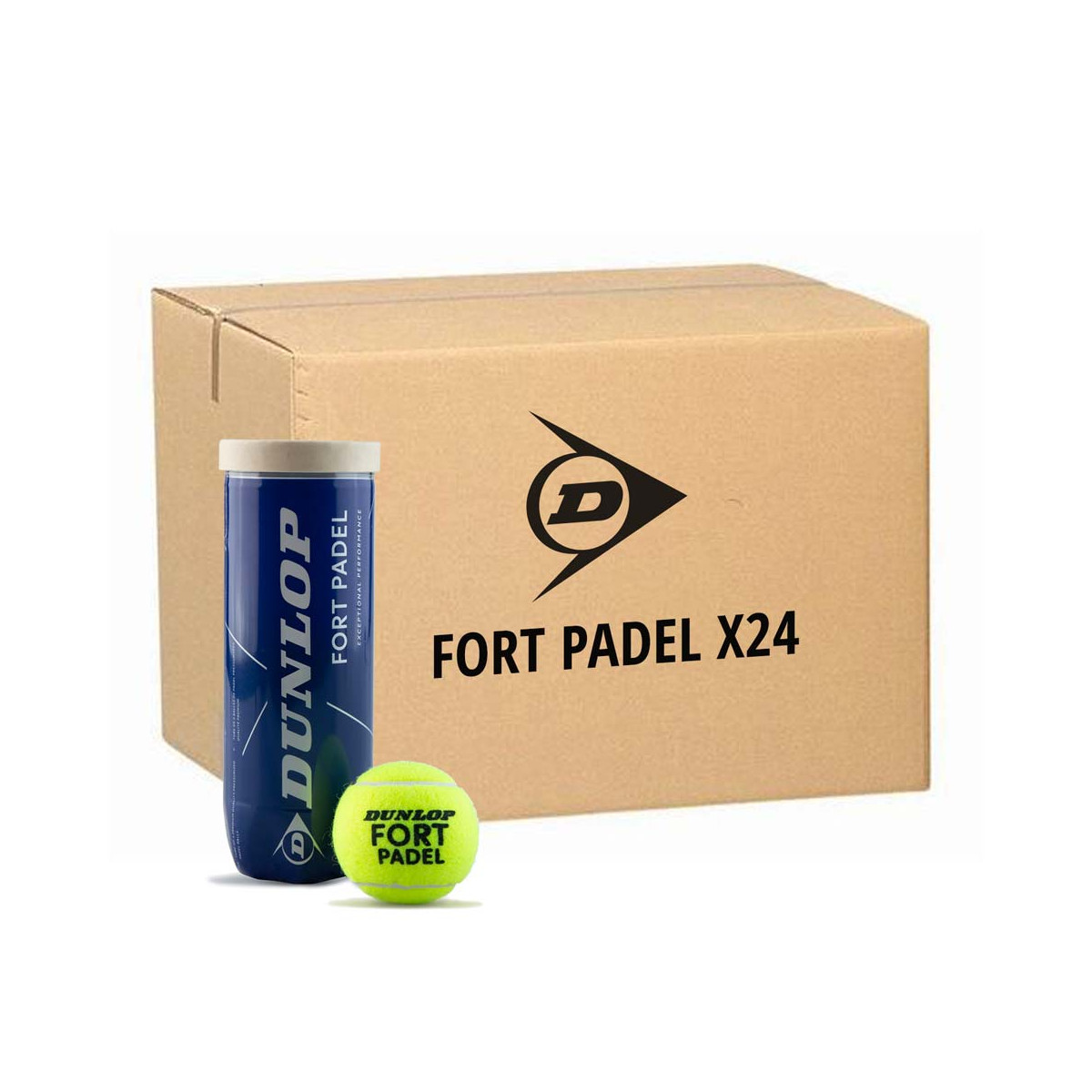 Carton 24 tubes de 3 balles Dunlop Fort Padel