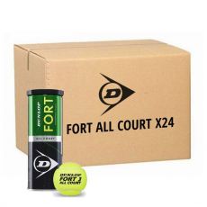 Carton 24 tubes de 3 balles Dunlop Fort All Court