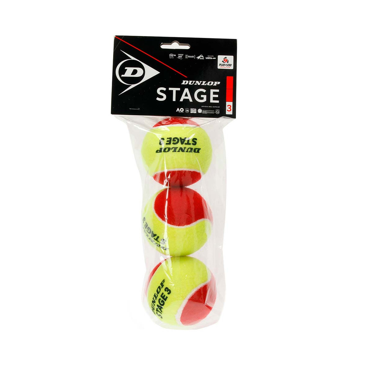 Zak met 12 rode mini tennisballen Dunlop