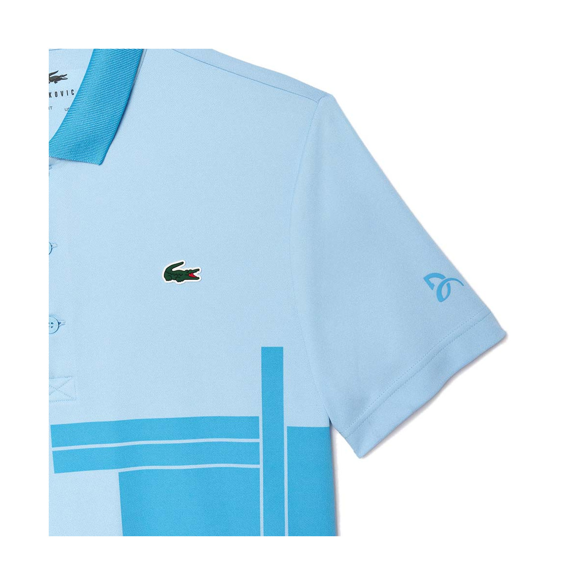 Polo Lacoste Tennis Novak Djokovic Fan LichtBlauw Polo