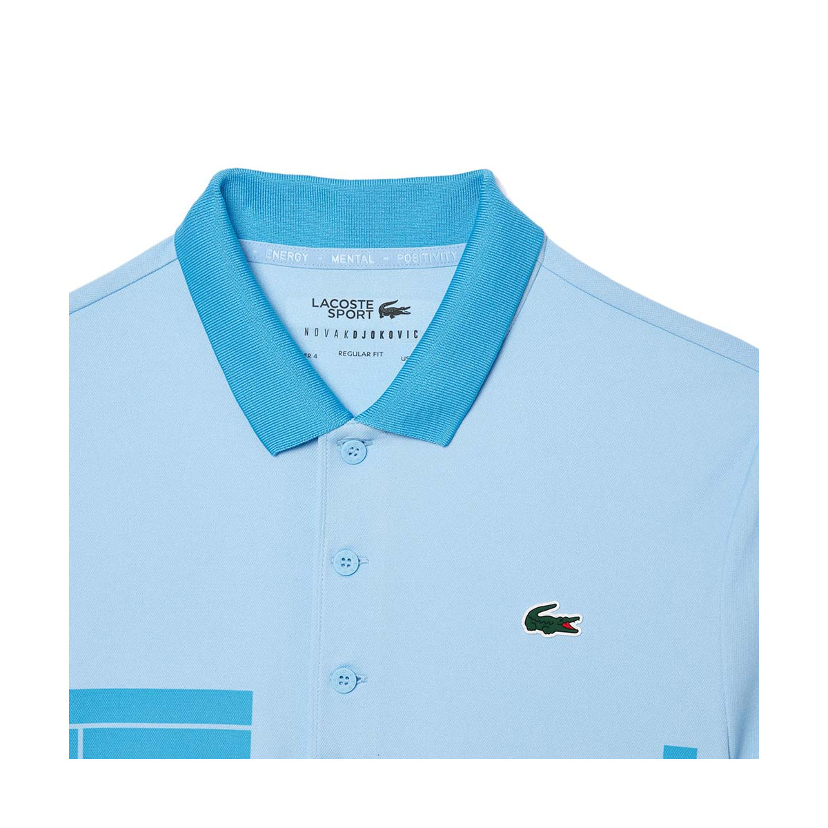 Polo Lacoste Tennis Novak Djokovic Fan LichtBlauw Polo