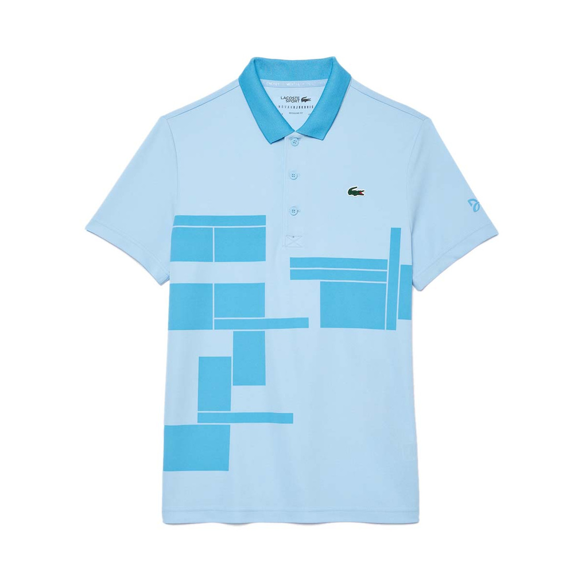 Polo Lacoste Tennis Novak Djokovic Fan LichtBlauw Polo