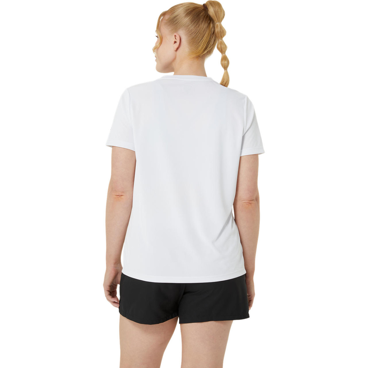 Asics Court SS Dames T-Shirt Wit/Roze