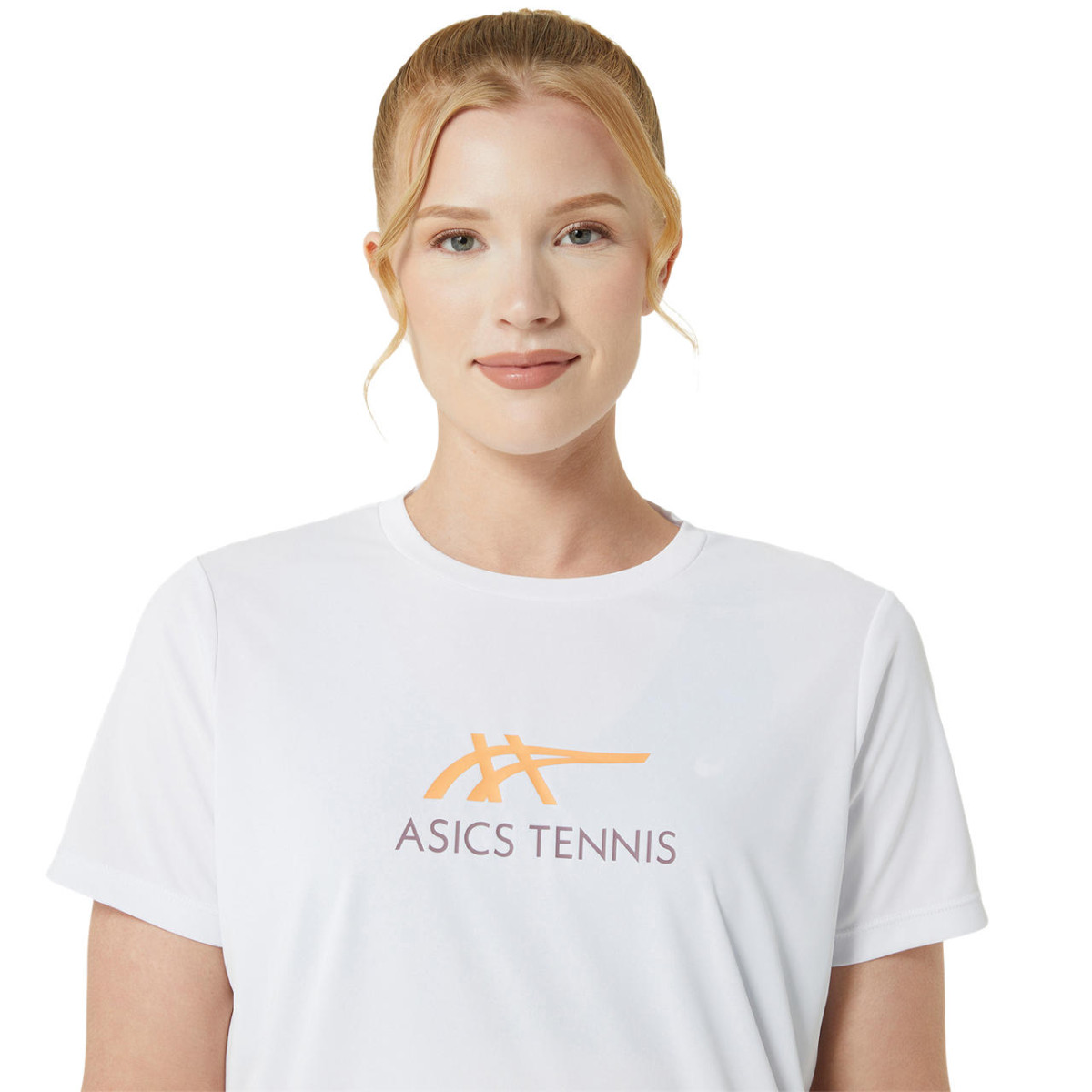 Asics Court SS Dames T-Shirt Wit/Roze