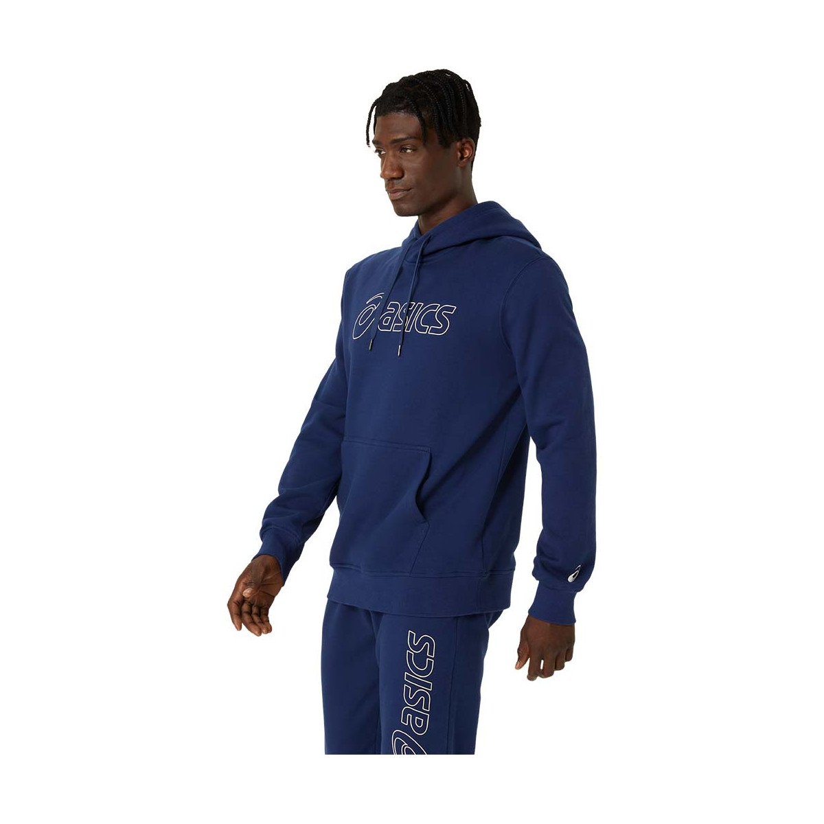 Sweat à capuche Asics Logo Bleu marine