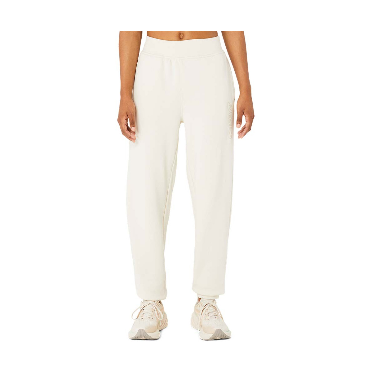 Pantalon Asics Logo Femme Blanc cassé