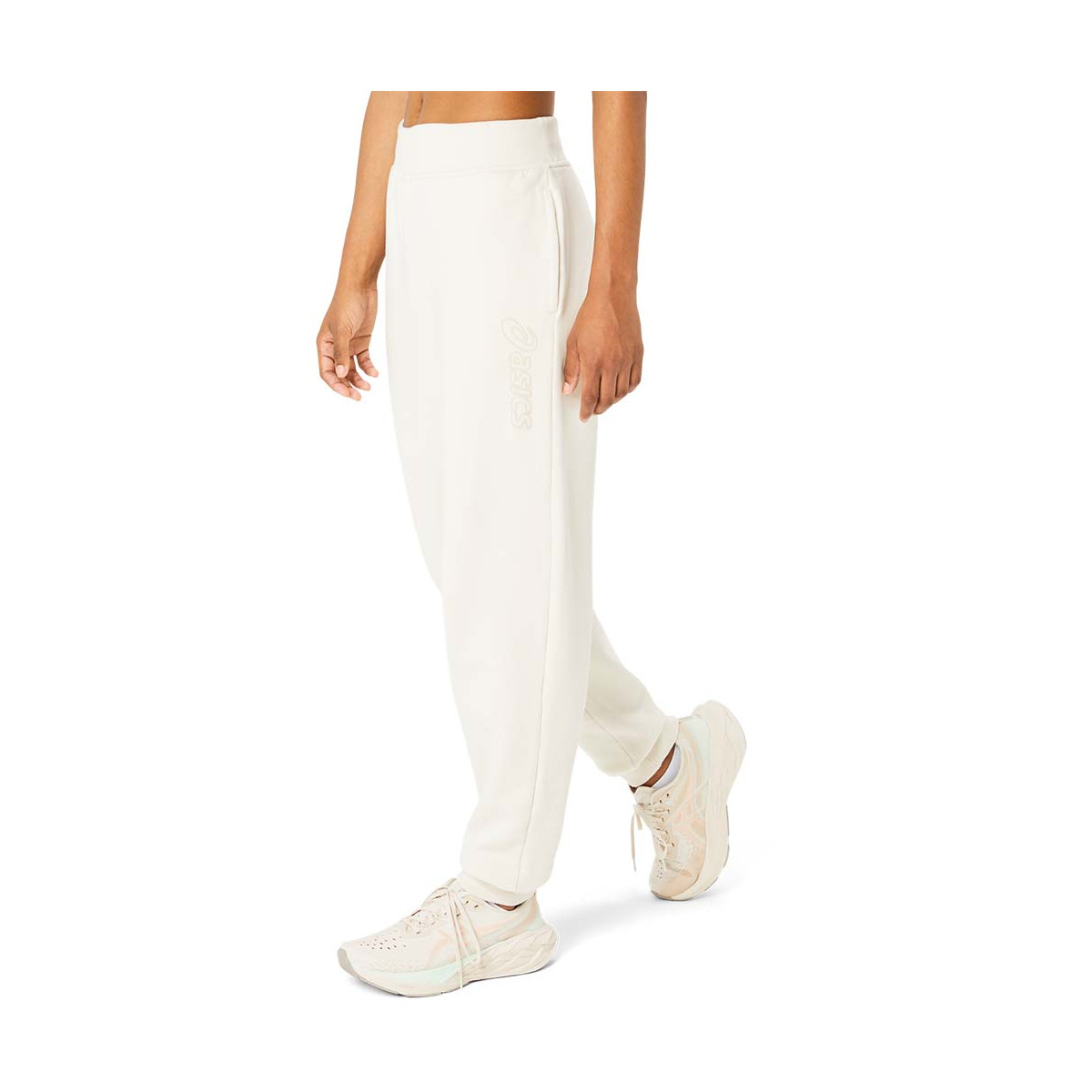 Pantalon Asics Logo Femme Blanc cassé