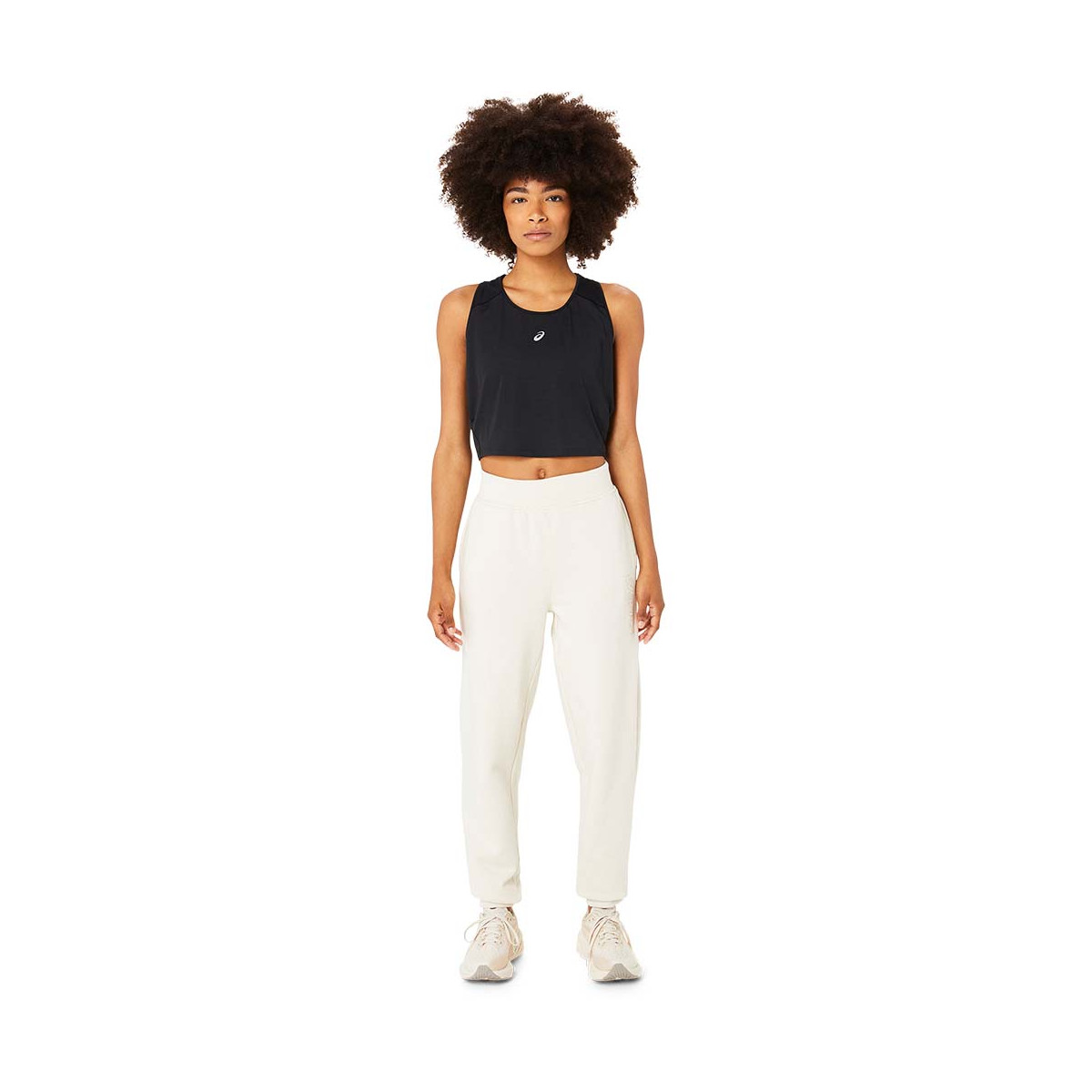 Pantalon Asics Logo Femme Blanc cassé