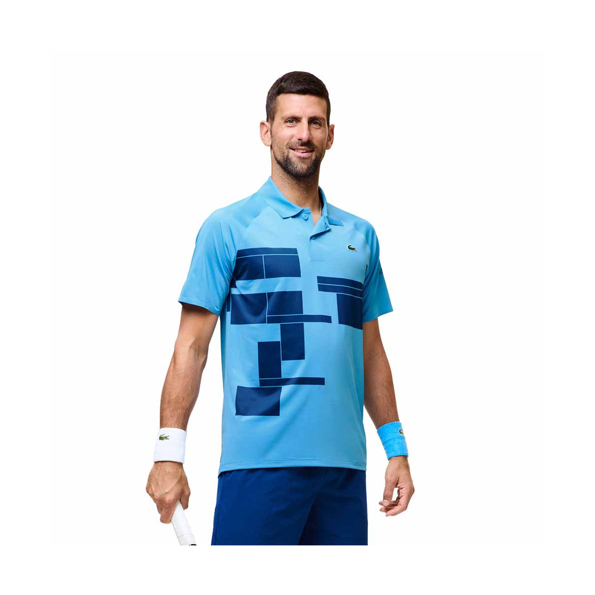 Lacoste Tennis Novak Djokovic Player Blauw Polo