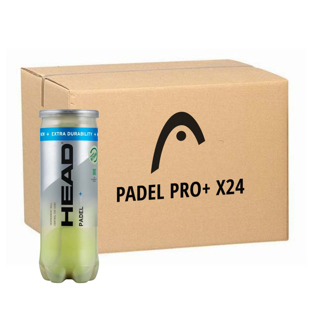 Carton 24 tubes de 3 balles Head Padel Pro+