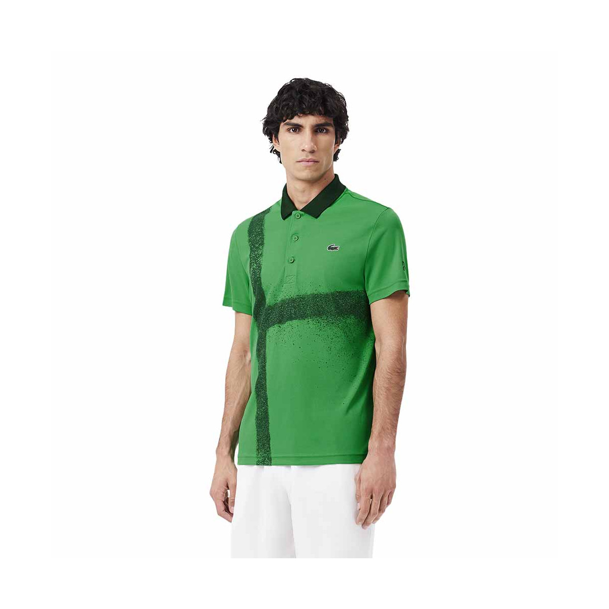 Polo Lacoste Tennis Novak Djokovic Vert / Marine Version Fan