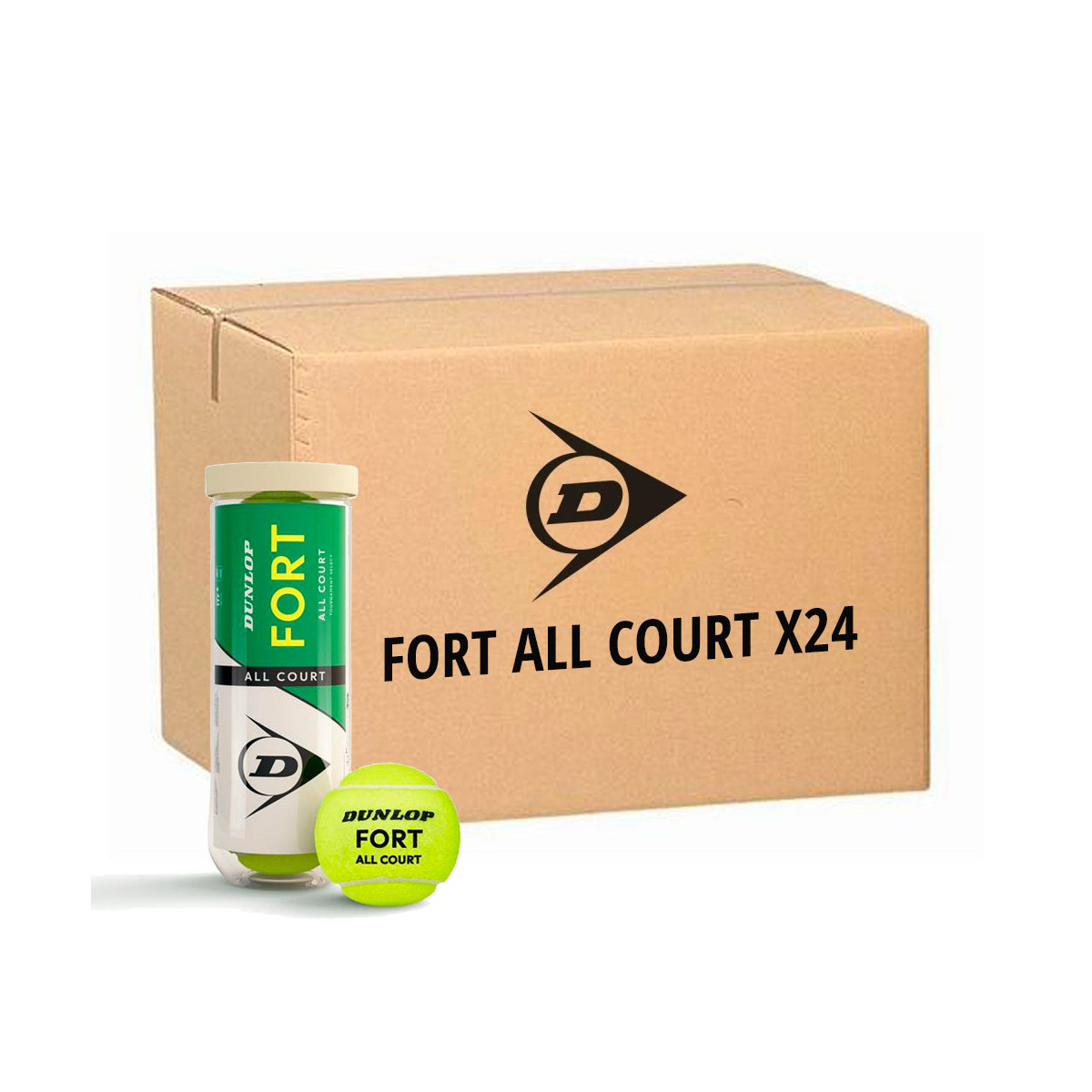 Doos 24 tubes van 3 Dunlop Fort All Court ballen