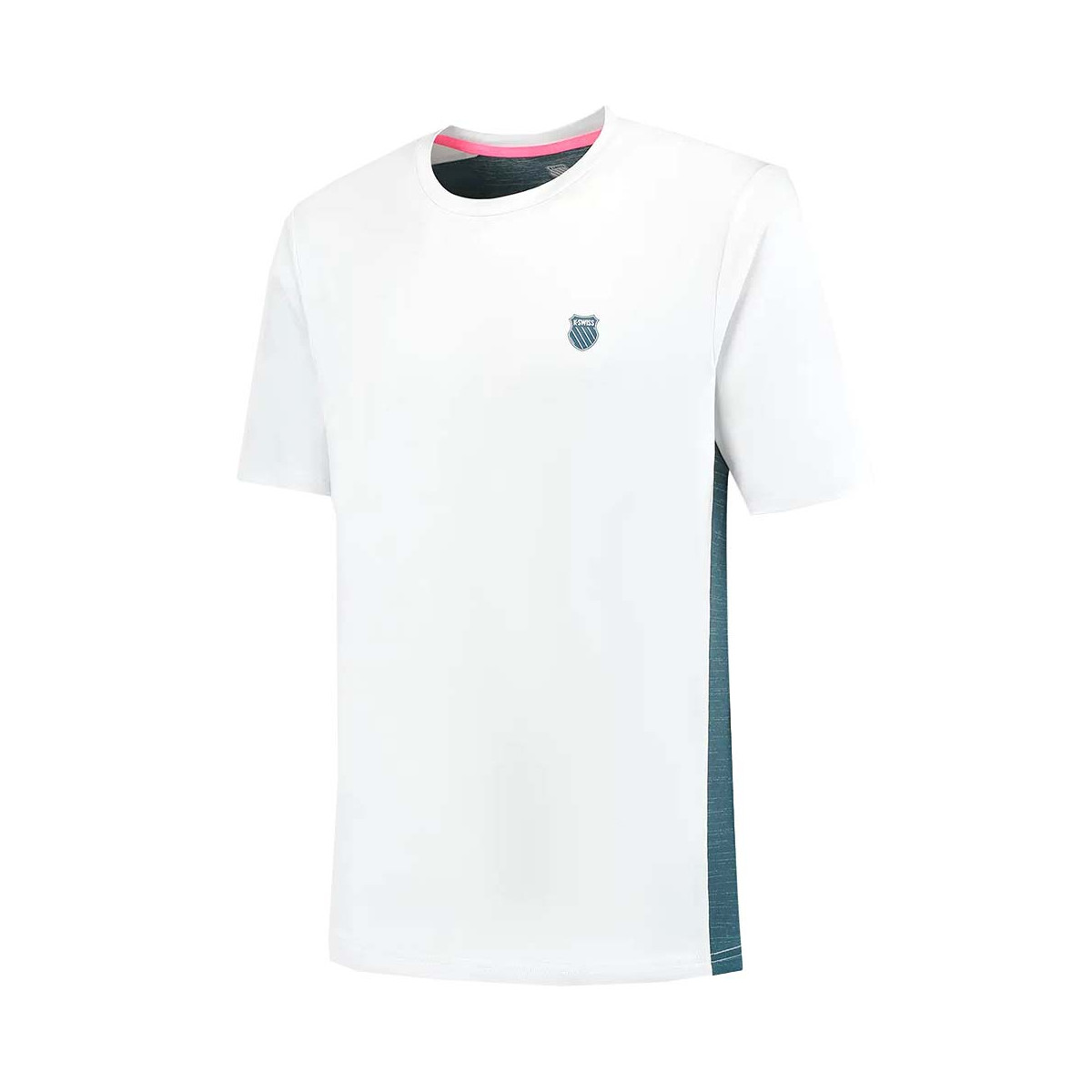 T-Shirt K-Swiss Hypercourt Mix Melange Crew Blanc / Bleu pétrole