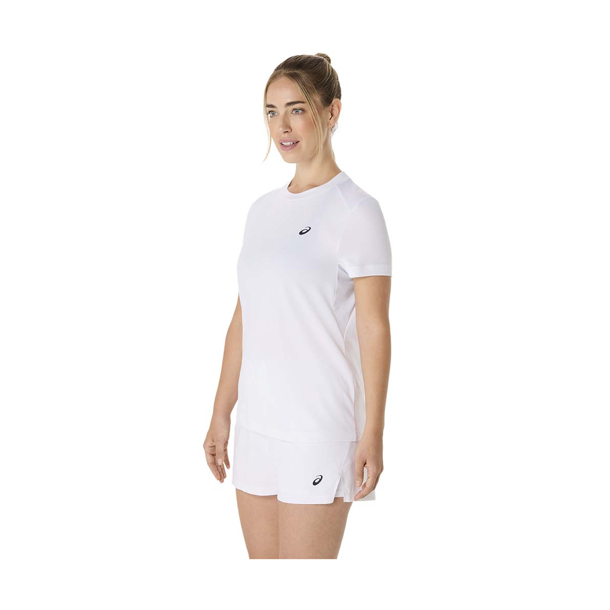 Asics Court SS Dames T-Shirt Wit/Roze