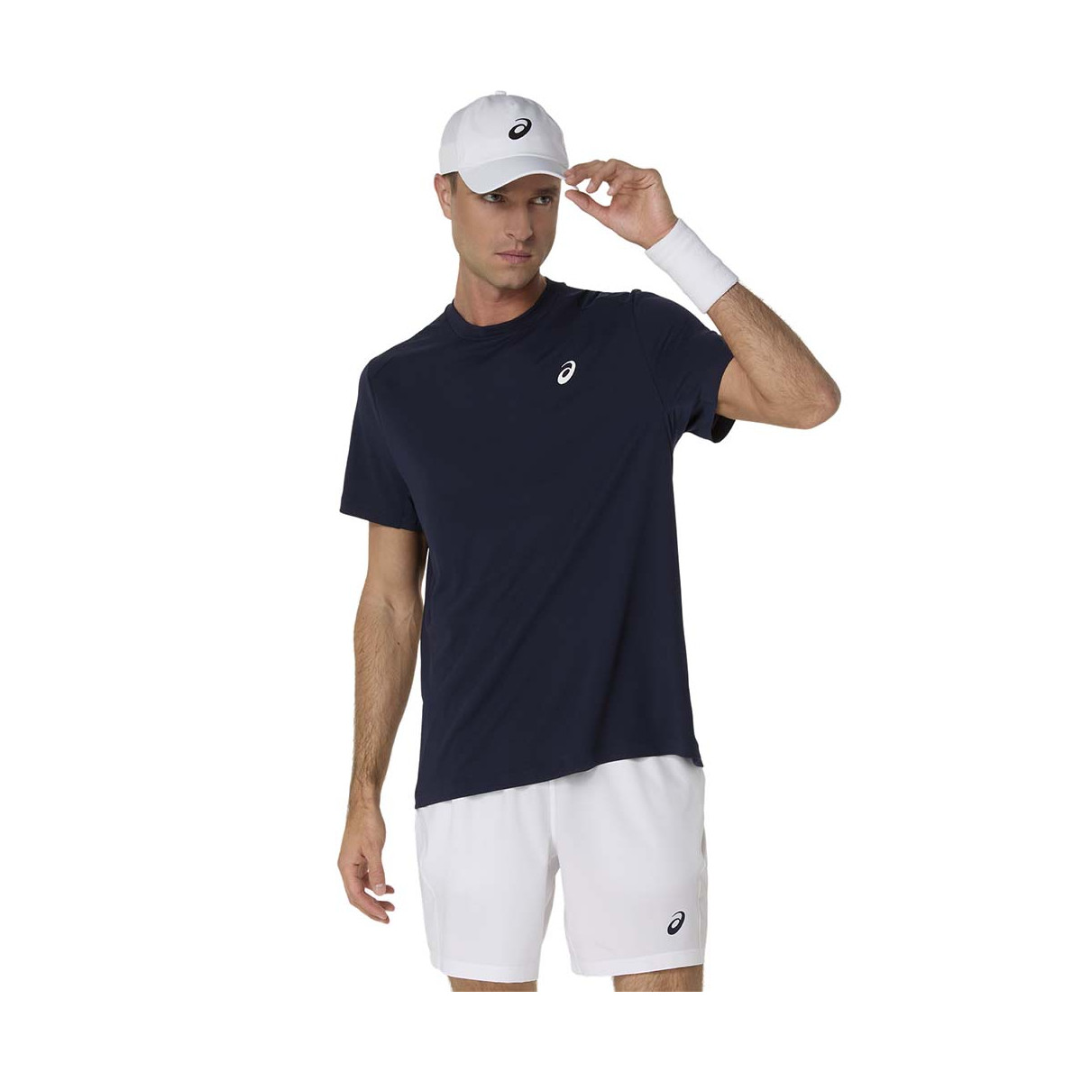 Asics Court T-Shirt Marineblauw / Oranje