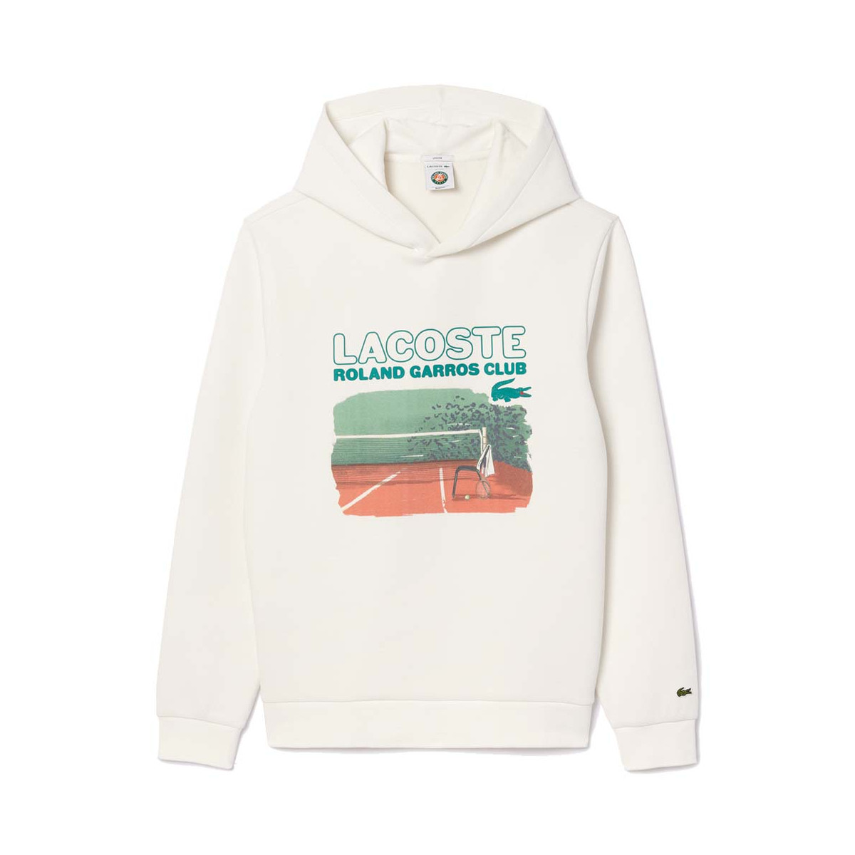 Sweat à capuche Lacoste Roland Garros Club Blanc