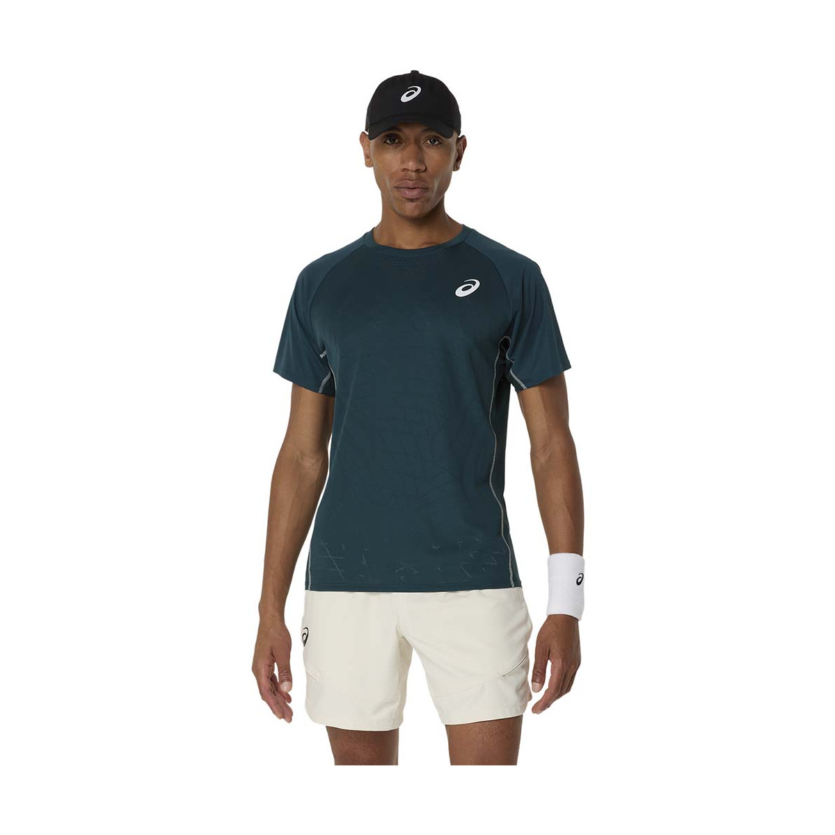 T-Shirt Asics Match Blanc Vert