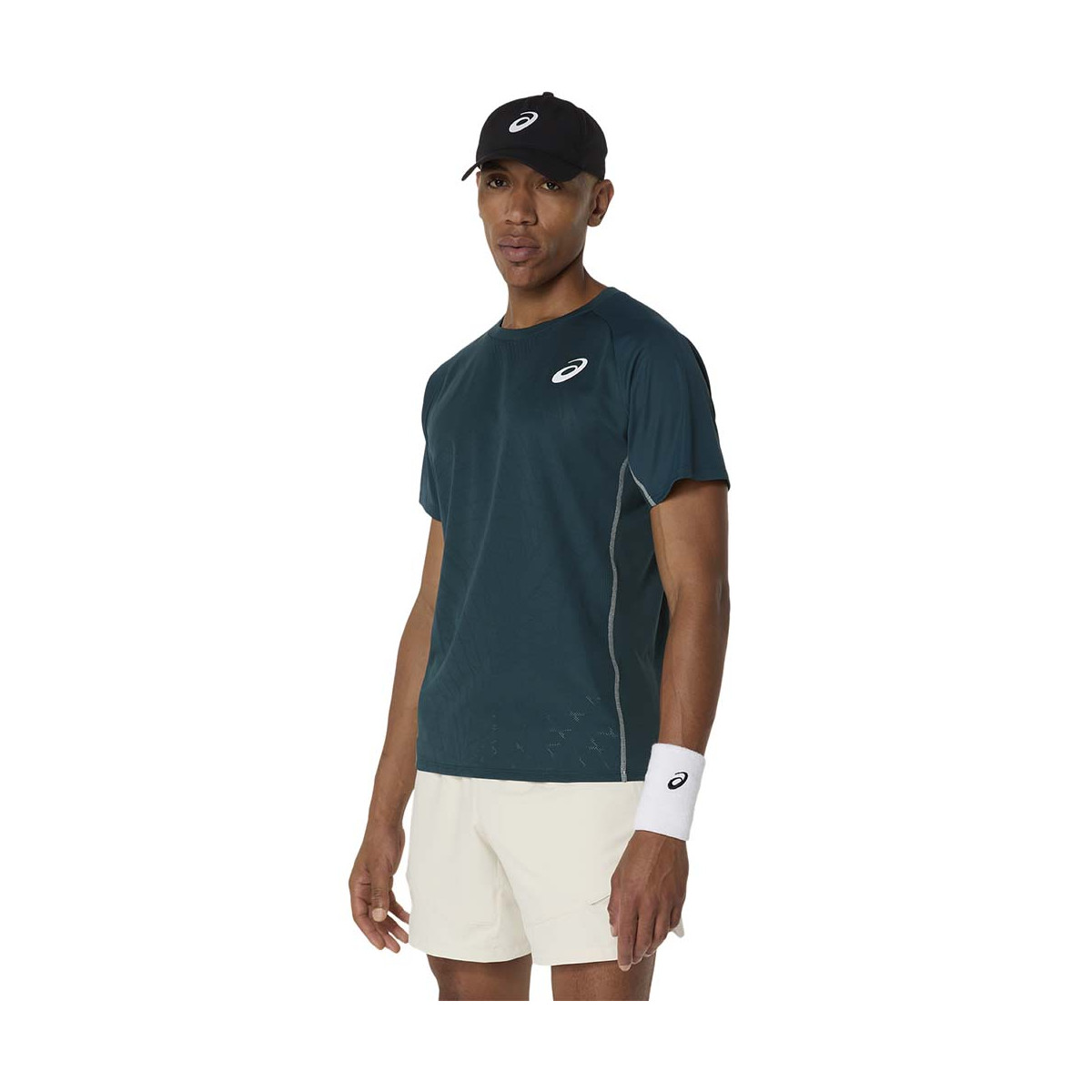 T-Shirt Asics Match Blanc Vert