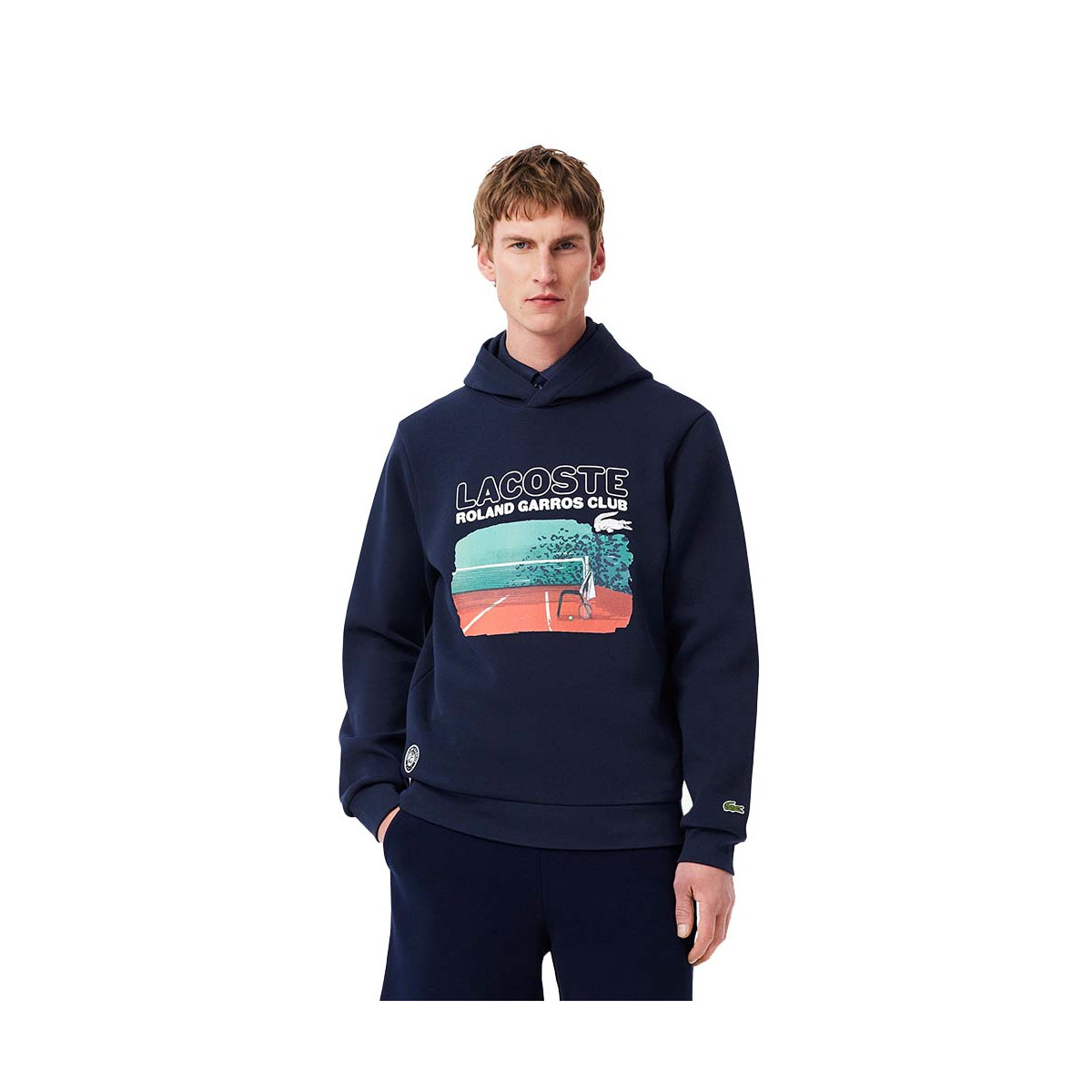Sweat à capuche Lacoste Roland Garros Club Bleu marine