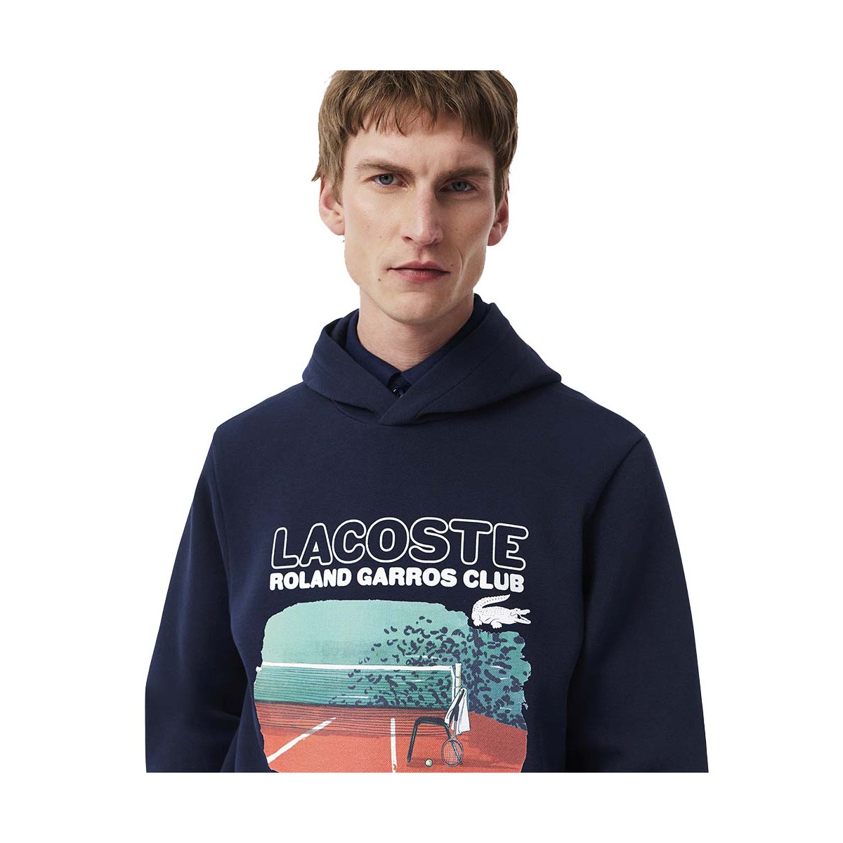 Sweat à capuche Lacoste Roland Garros Club Bleu marine