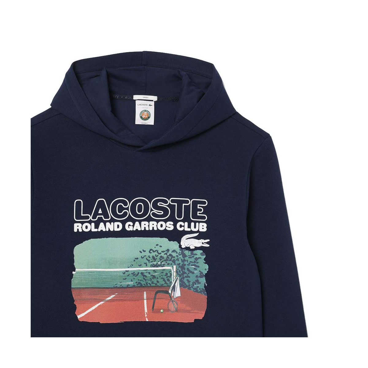 Sweat à capuche Lacoste Roland Garros Club Bleu marine