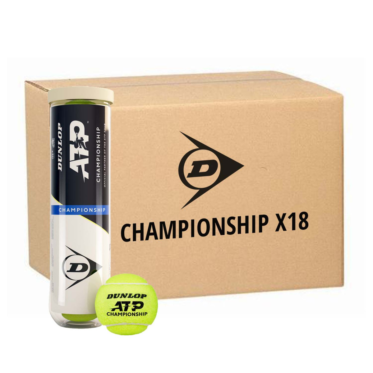 Doos 18 tubes van 4 Dunlop ATP Championship ballen