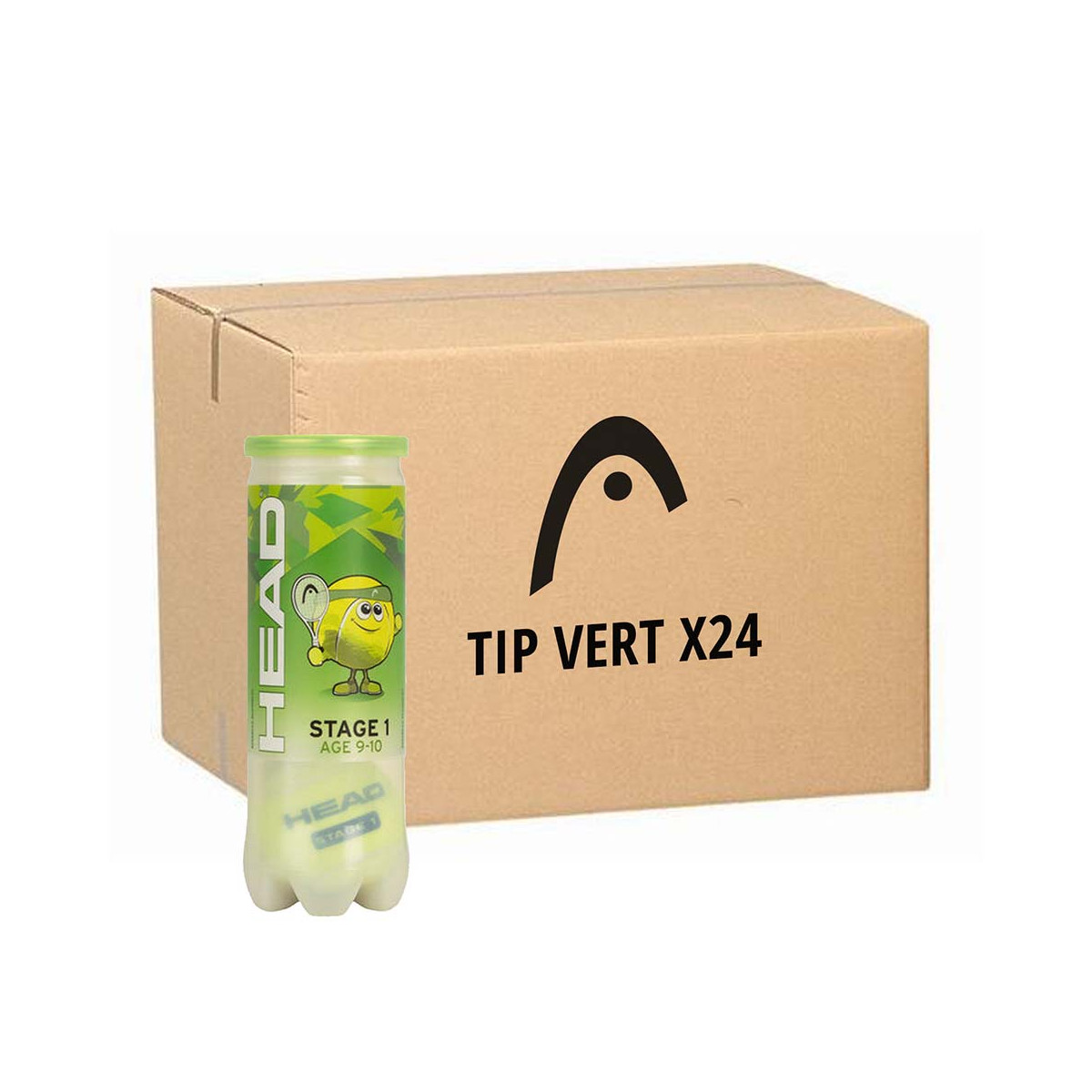 Doos met 24 tubes met 3 Head TIP Groen-ballen