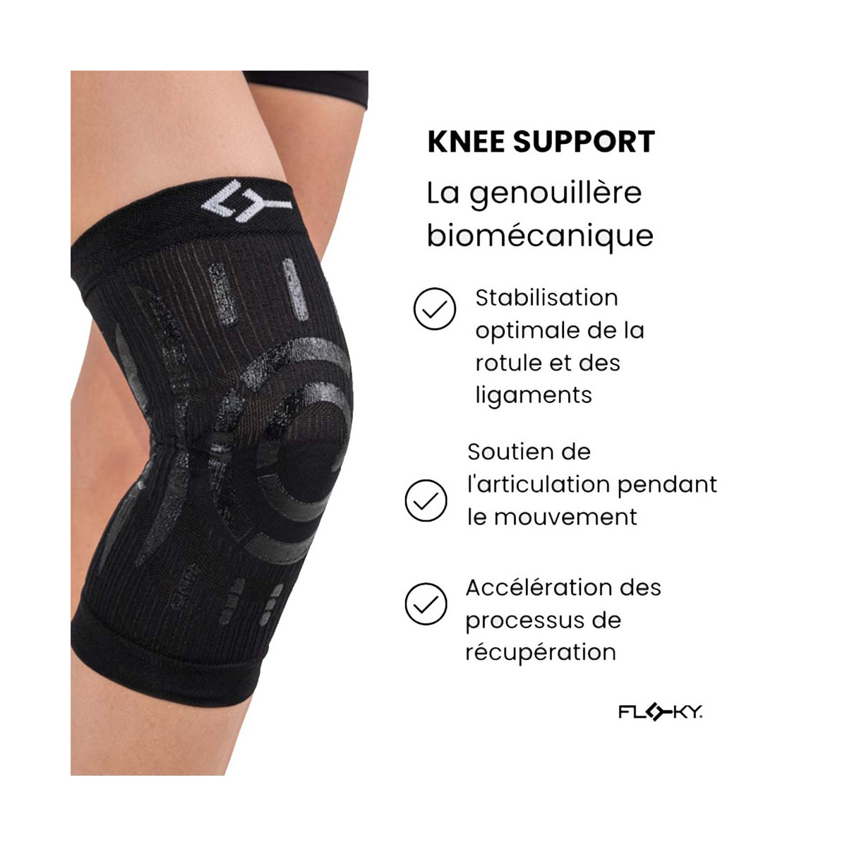 Genouillère Floky Knee Support Gauche Noir
