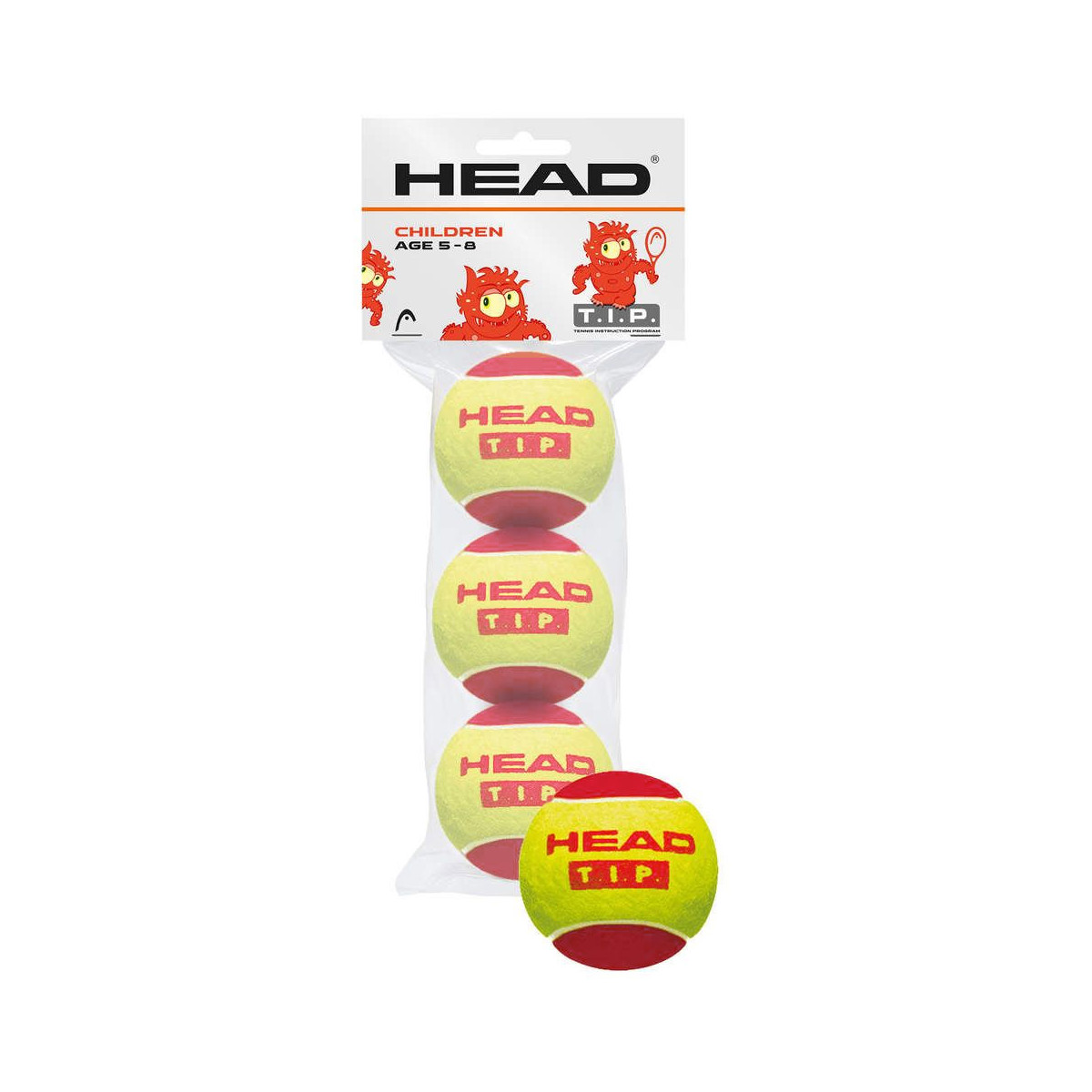 Zakje 3 ballen Head TIP Rood