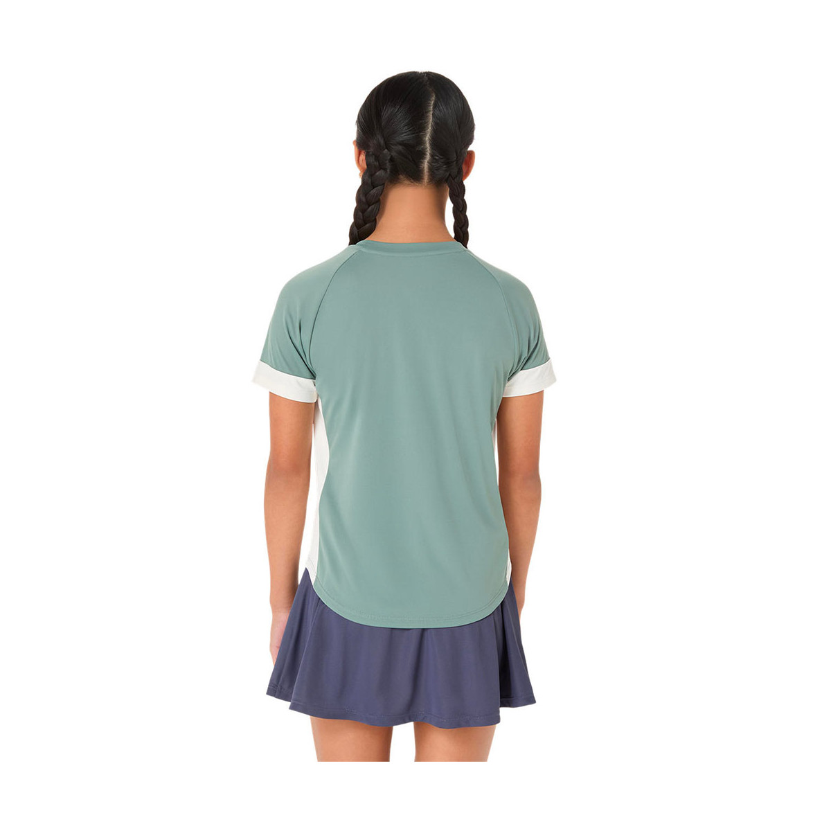 T-Shirt Asics Fille Vert Gris / Crème