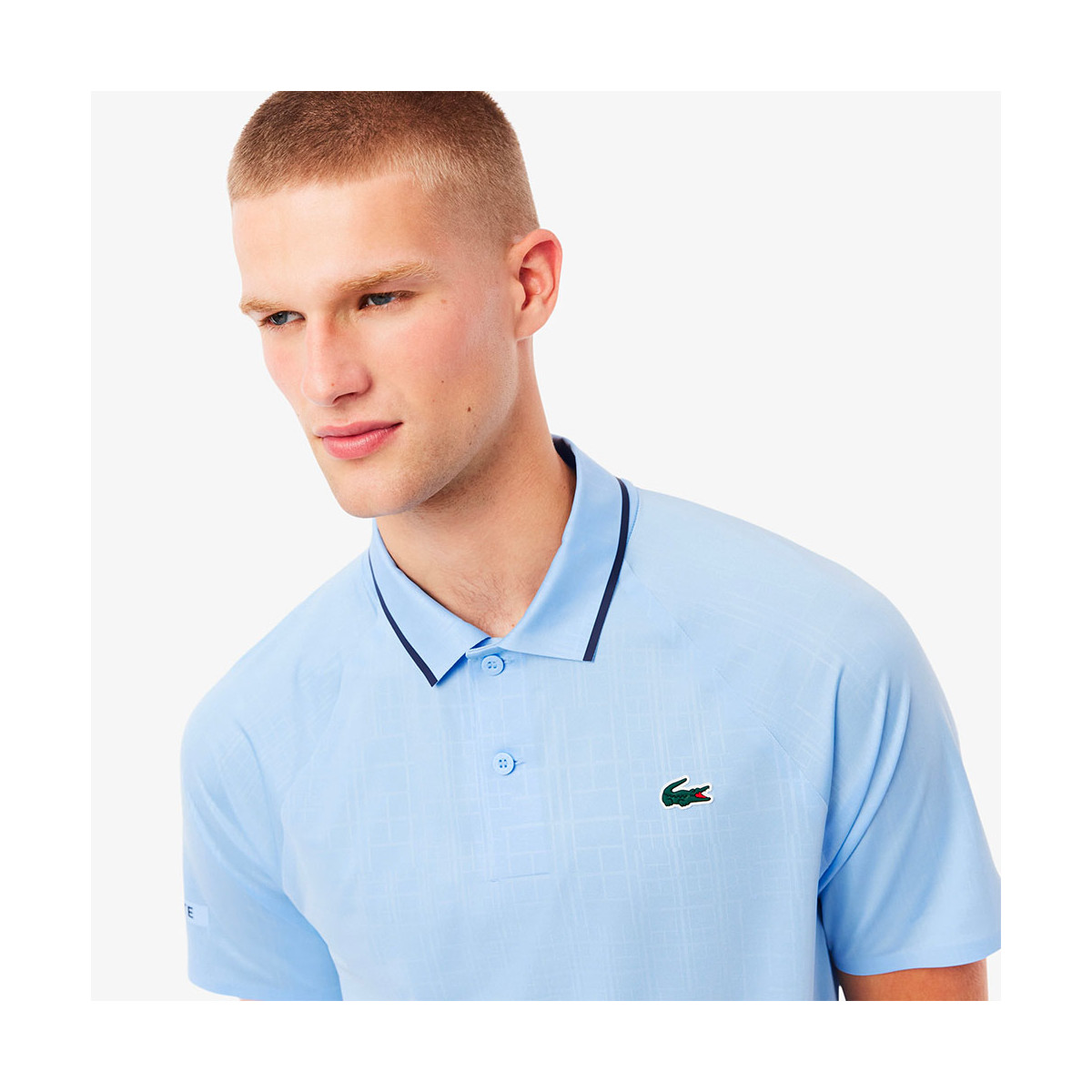 Polo Lacoste Tennis Novak Djokovic On Court Bleu Pastel
