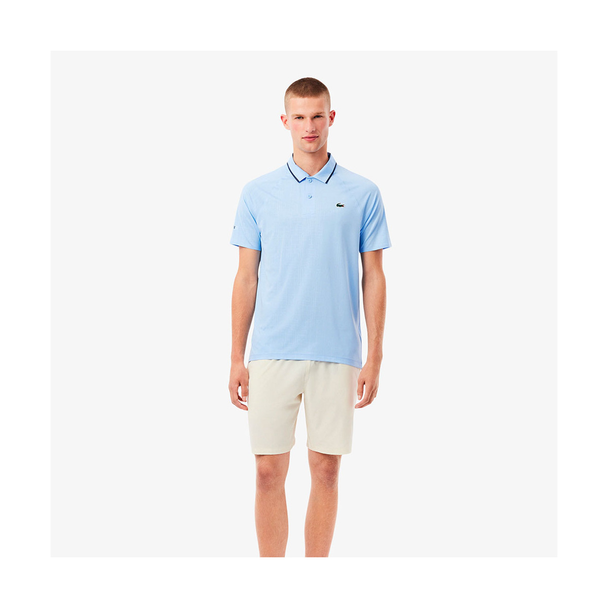 Polo Lacoste Tennis Novak Djokovic On Court Bleu Pastel