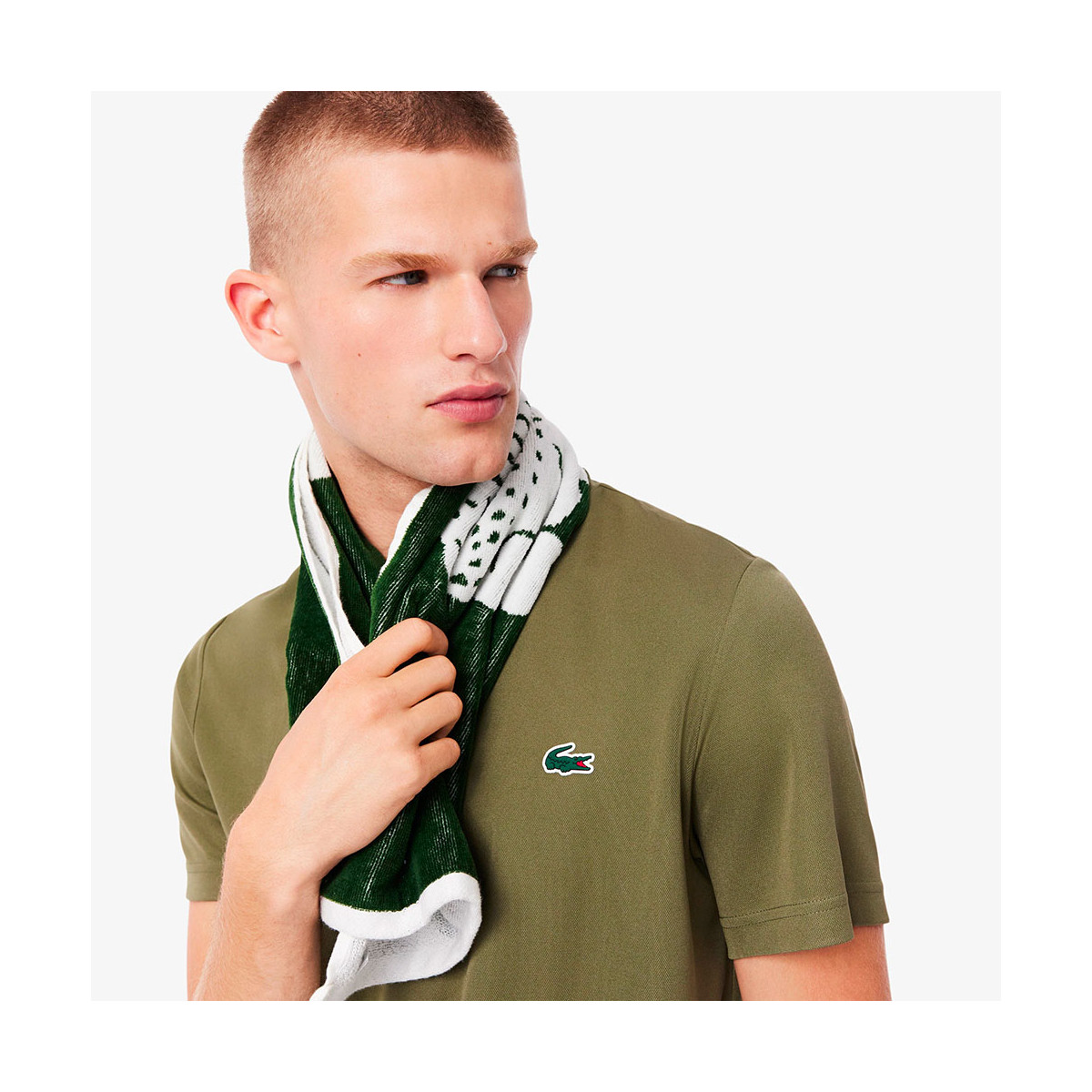 Lacoste Ultra Dry T-shirt Wit Ecru Print
