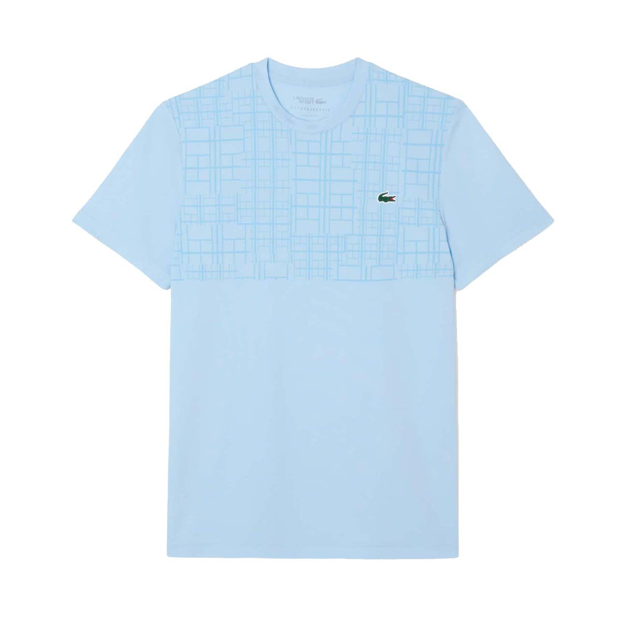 T-shirt Lacoste Tennis Novak Djokovic Ultra Dry Imprimé Bleu clair