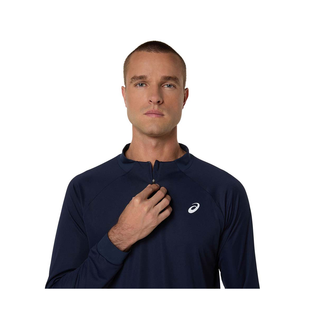 T-Shirt Manches Longues Asics Match LS Zip Bleu marine