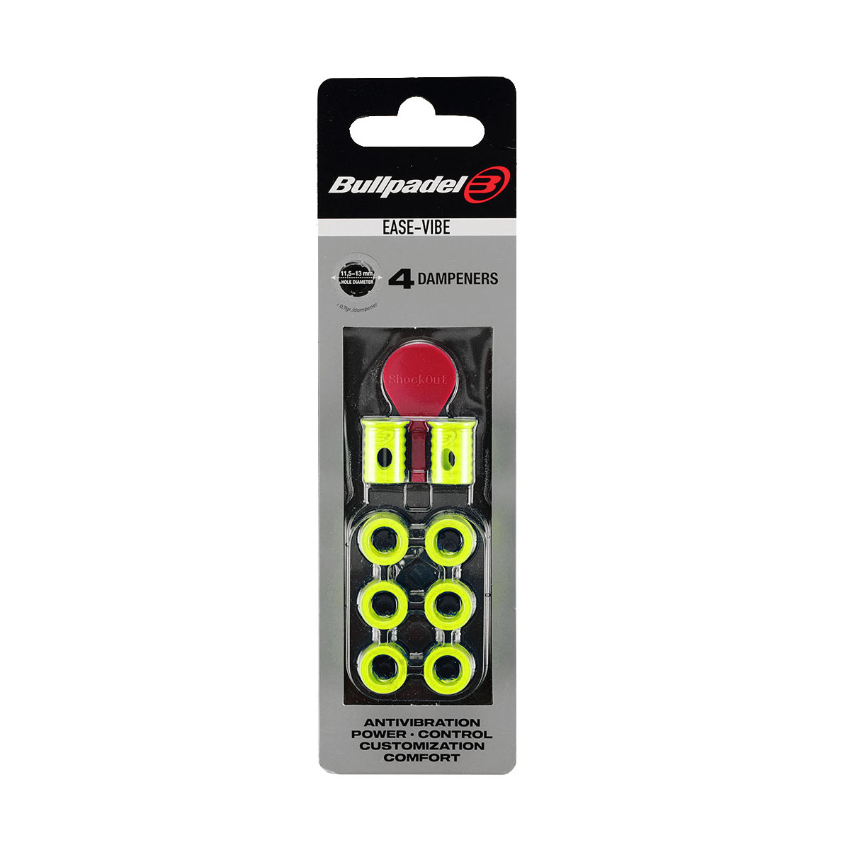 Bullpadel Ease Vibe Dempers x4 Zwart