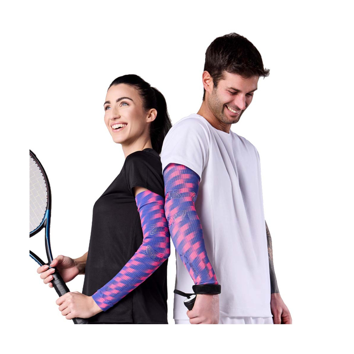 Manchon de compression Floky NO-STRAIN Tokyo Bleu / Rose