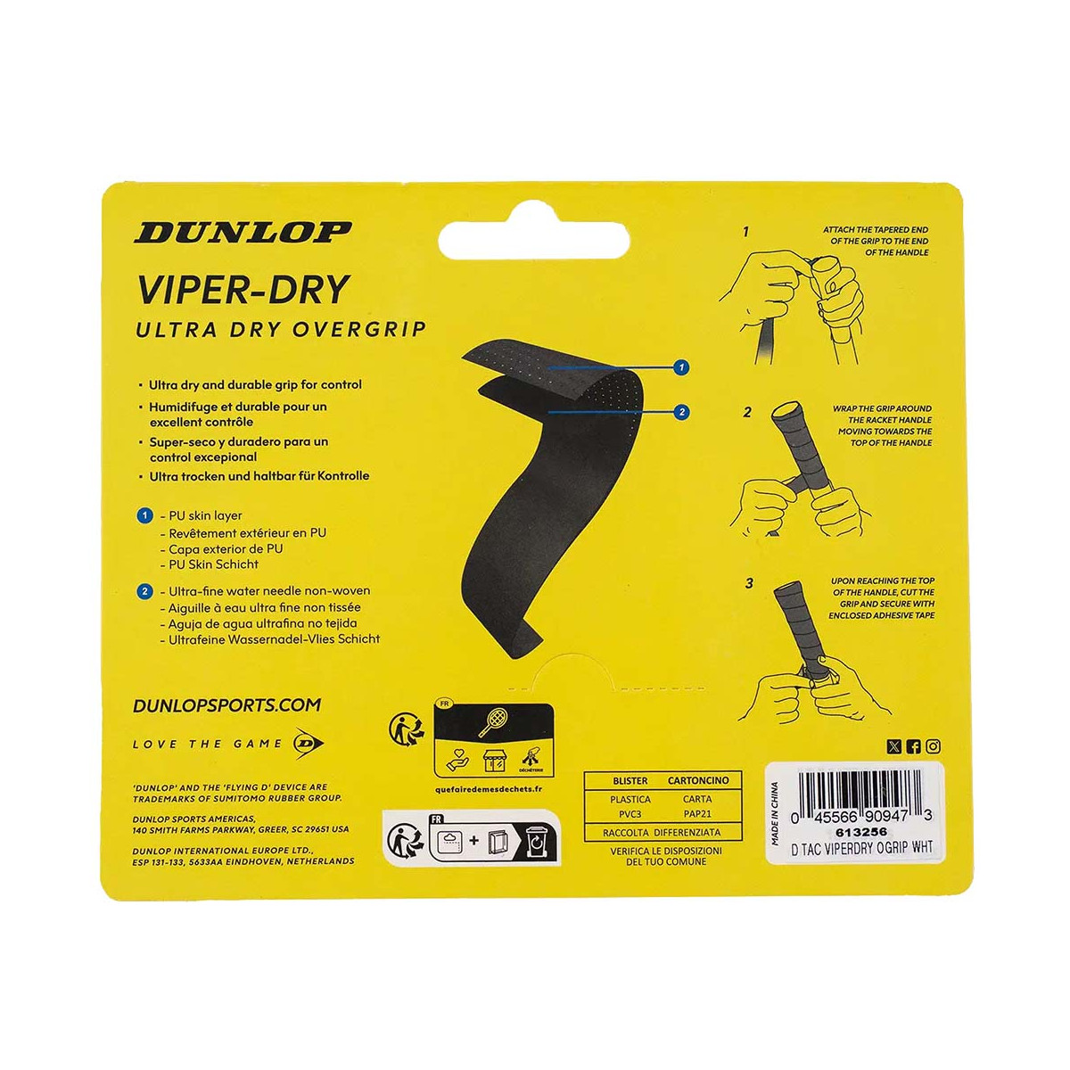 Dunlop Viper-Dry Wit Overgrips x 3