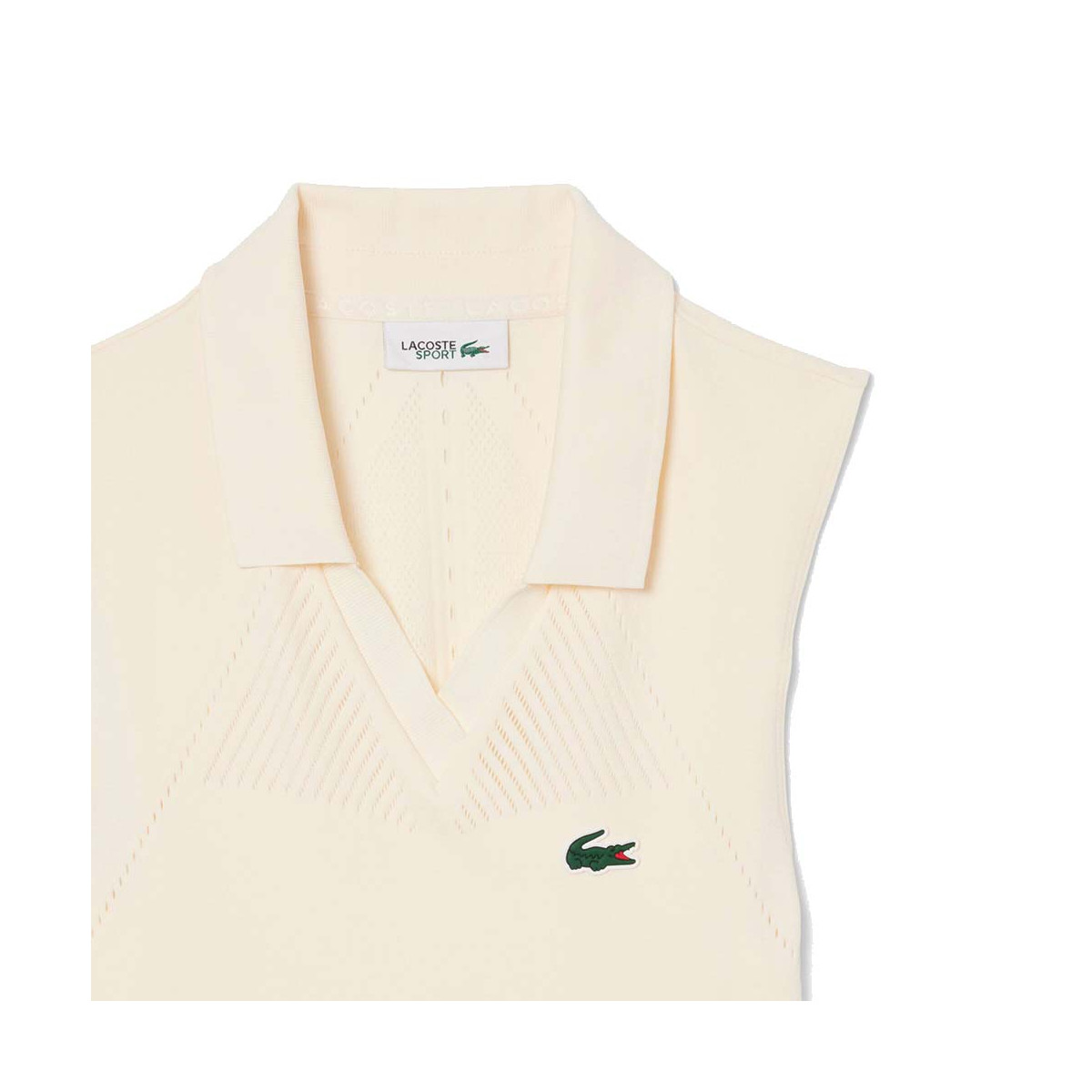 Robe Lacoste Tennis Strech Femme Beige