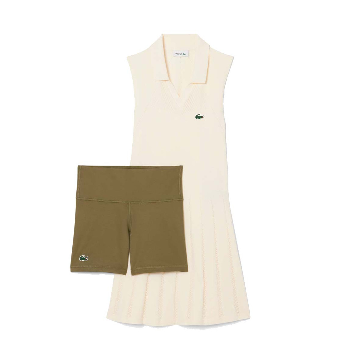 Robe Lacoste Tennis Strech Femme Beige