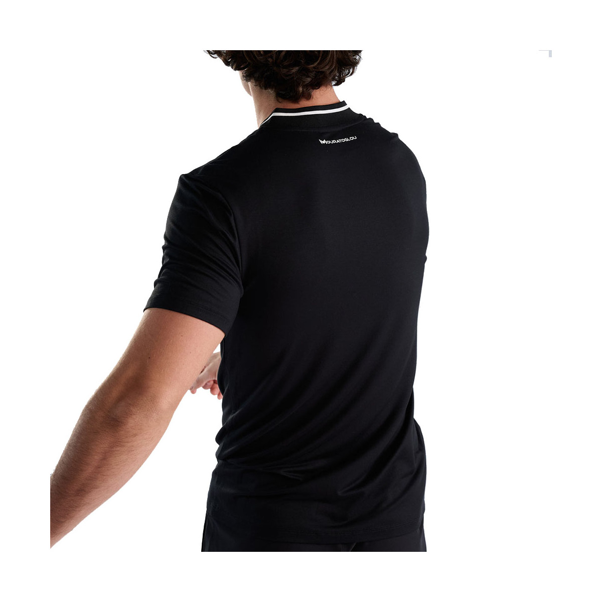 Mouratoglou Mandarin Collar Polo Zwart