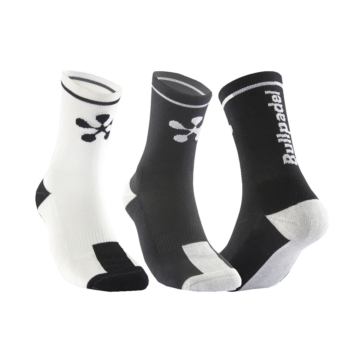 Chaussettes Bullpadel Premier Padel Noir/Gris & Blanc/Noir (2 paires)