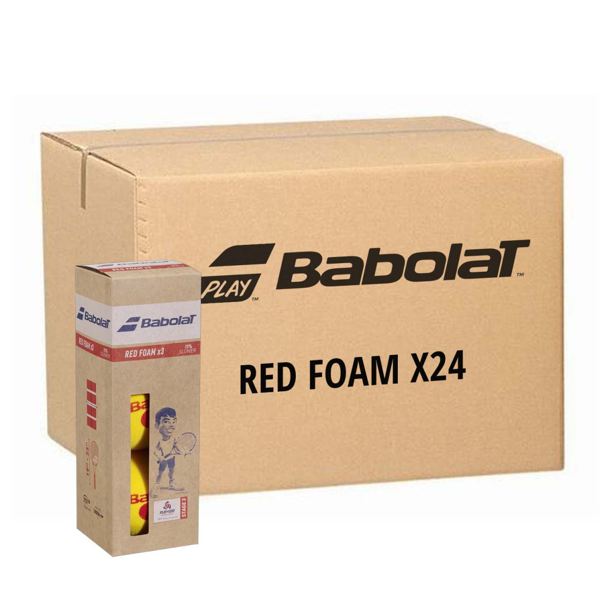 Doos met 3 Babolat Red Foam ballen