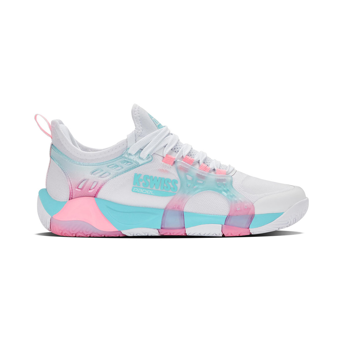 K-Swiss K-Frame Padel damesschoenen wit/roze/blauw