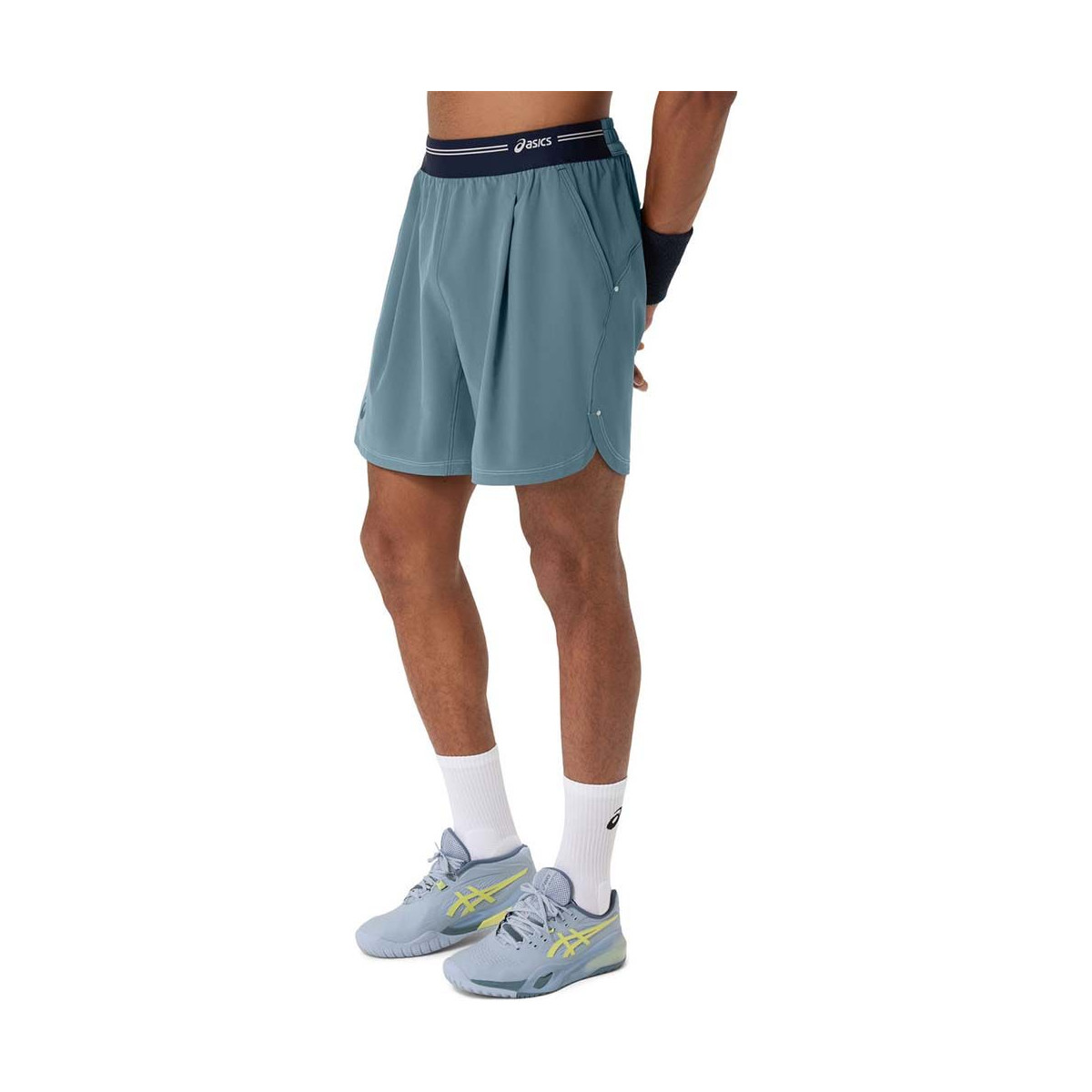 Short Asics Game Bleu Gris