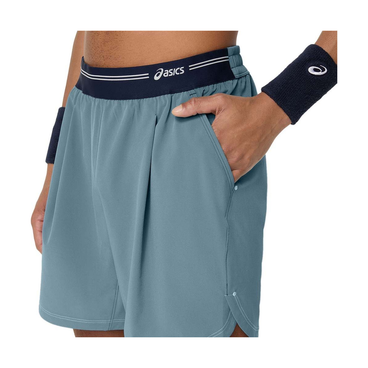 Short Asics Game Bleu Gris