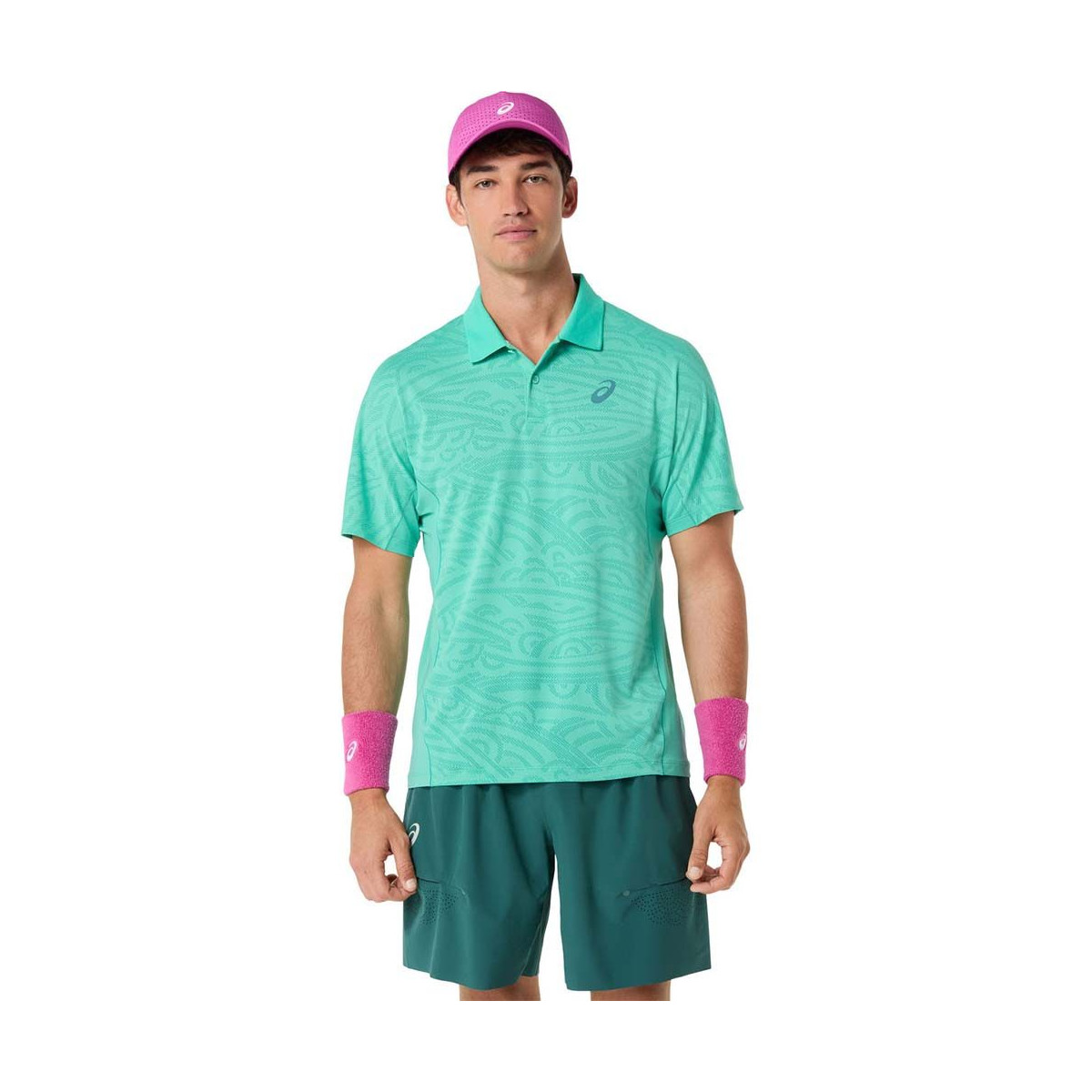 Polo Asics Match Jacquard SS Groen