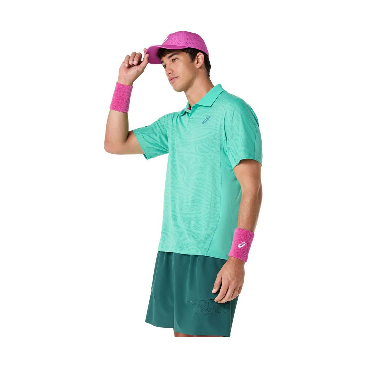 Polo Asics Match Jacquard SS Groen