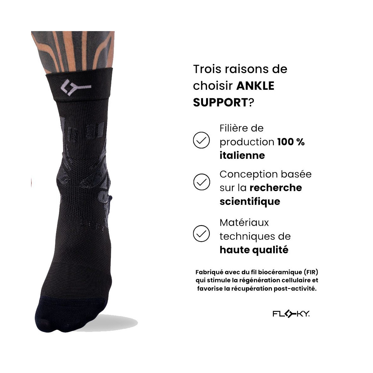 Enkelbrace Floky Ankle Support Rechts Zwart
